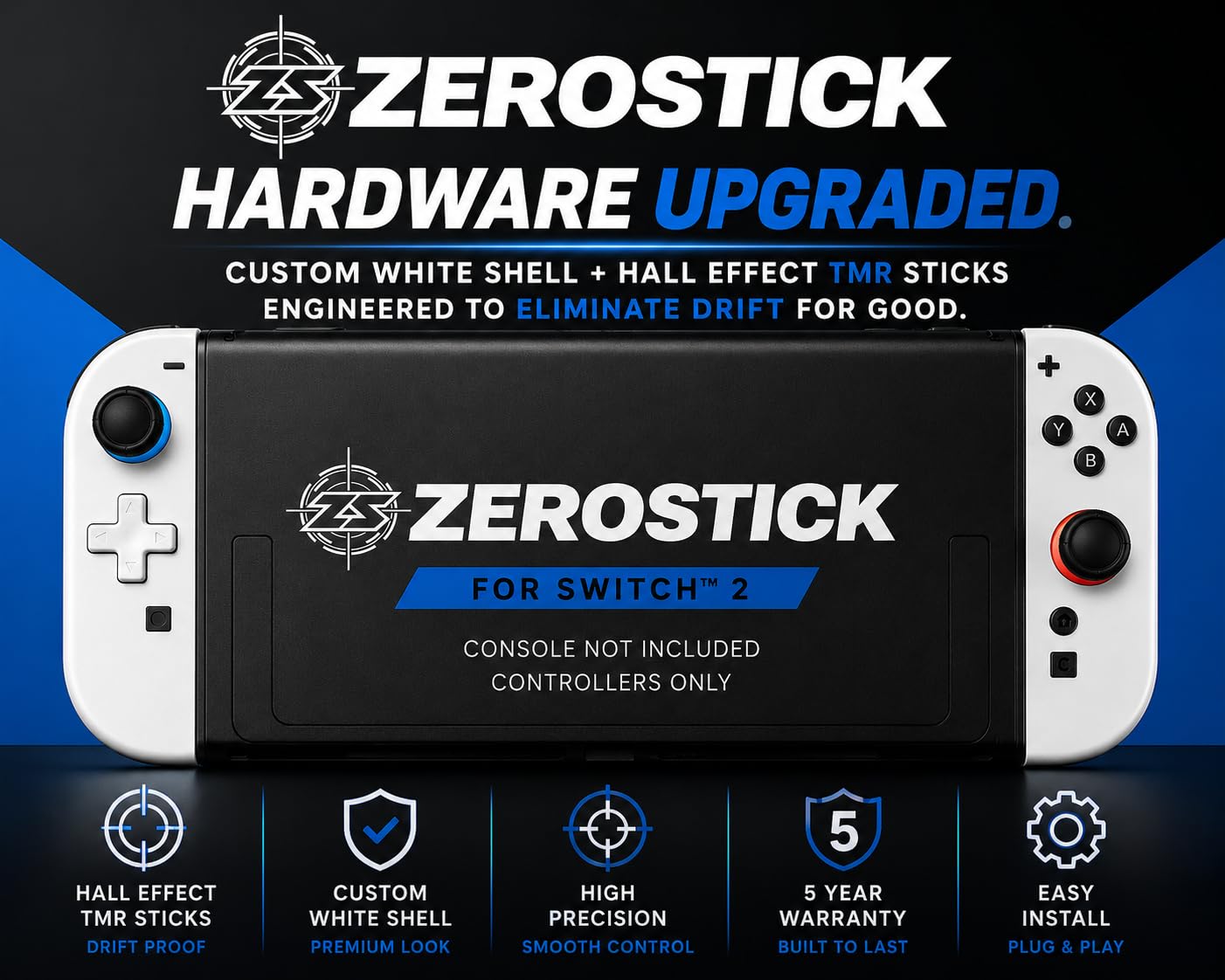 ZeroStick Nintendo Switch 2 Controller — Hall Effect TMR Wireless